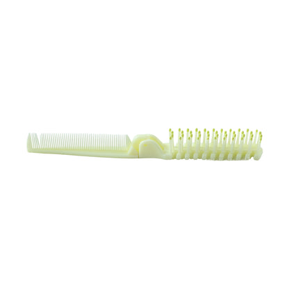 Wukusy 2-in-1 foldable hair comb with brush, compact and portable for easy styling and detangling.