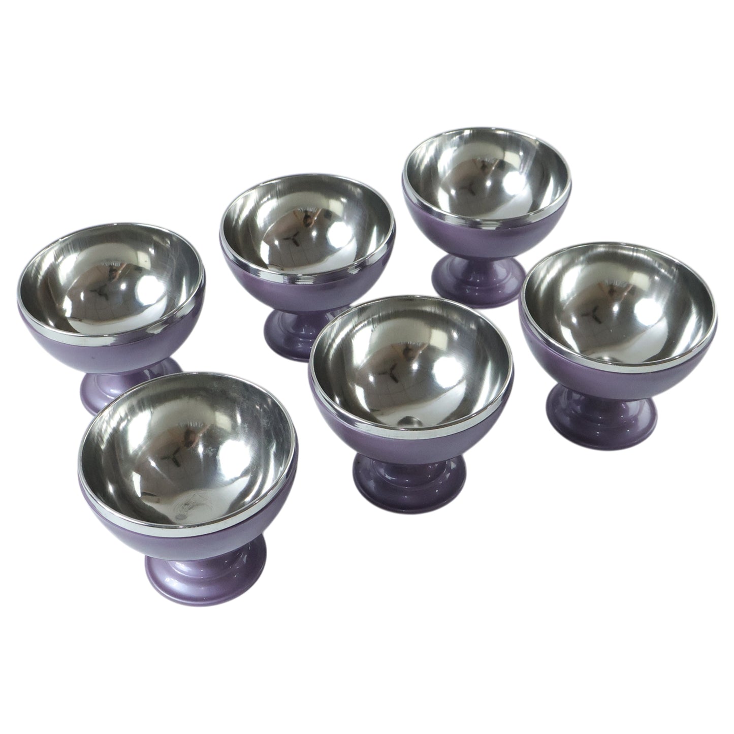 6 Pc Stainless Steel Dessert Bowl Cup Set With Stand
