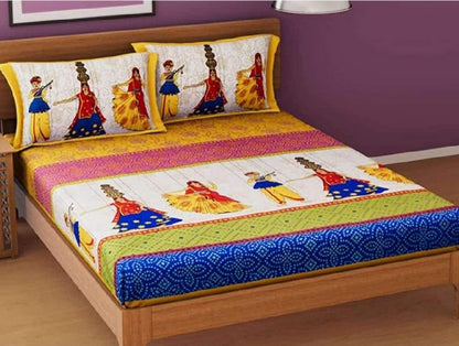 Jaipuri Printed Cotton Double Bedsheet