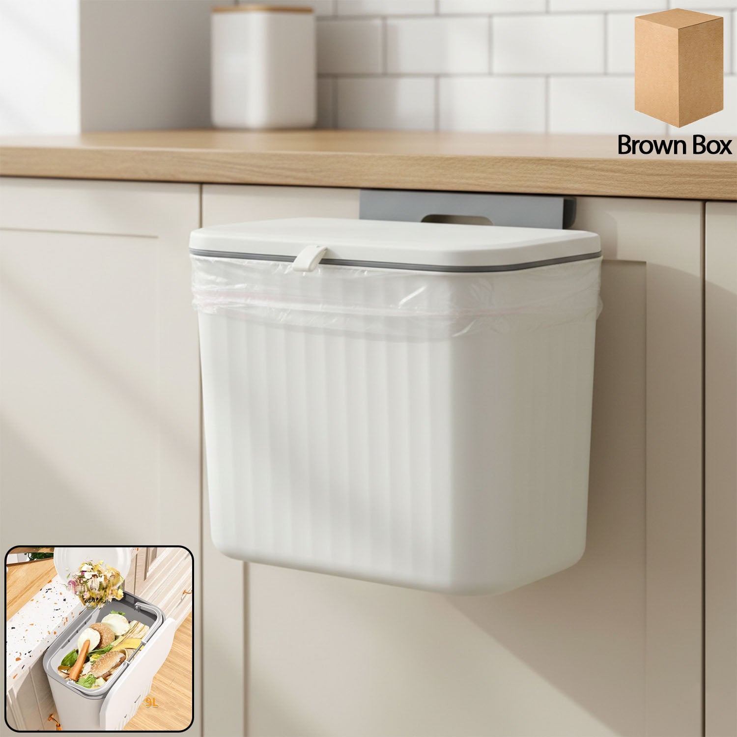 Stylish Plastic Kitchen Dustbin (1 Pc)