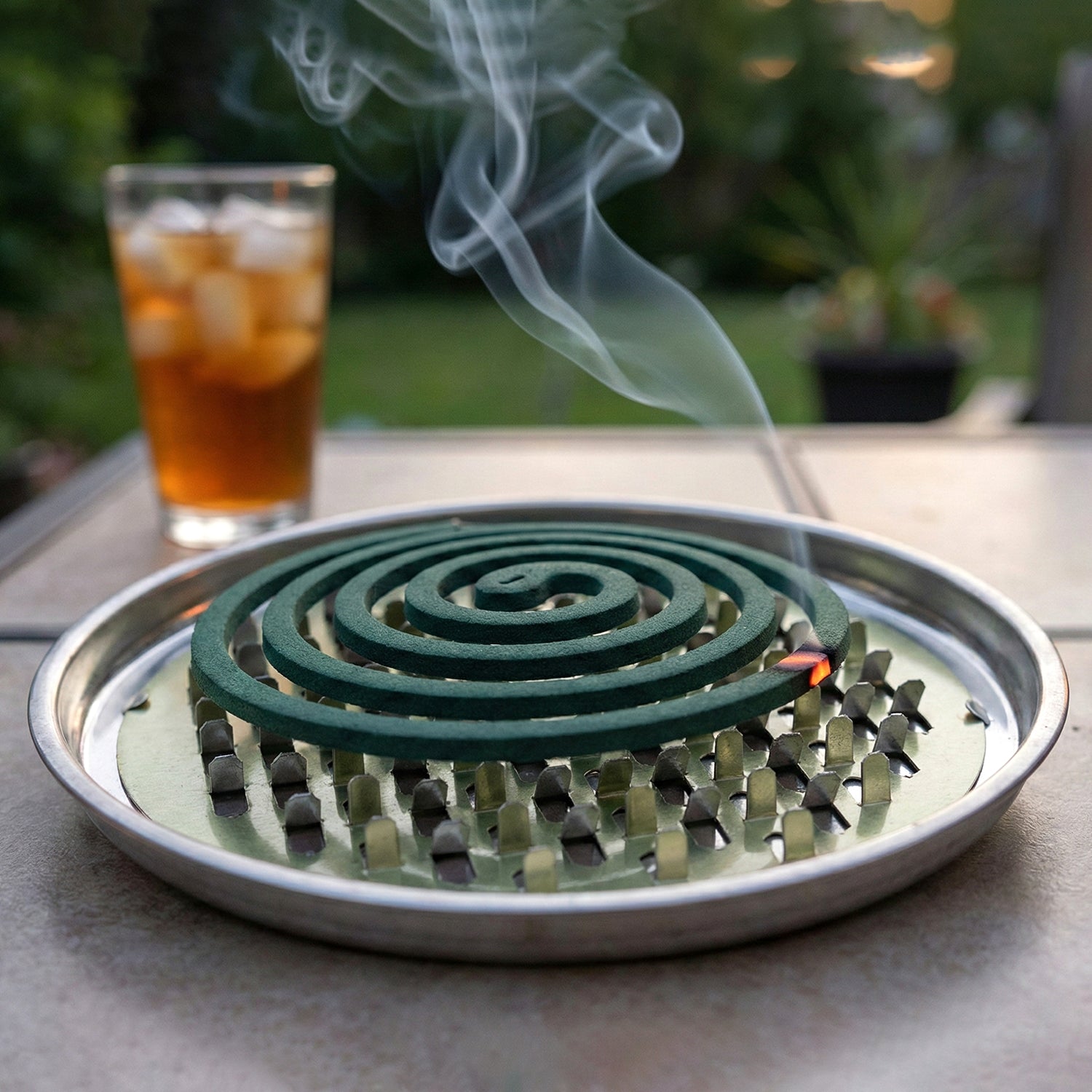 Round Metal Mosquito Coil Stand (1 Pc)