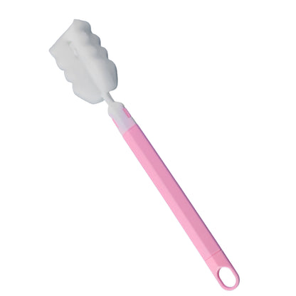 Long handle silicone bottle cleaning brush by Wukusy, 32 cm, showing flexible silicone bristles and ergonomic handle for thorough cleaning.