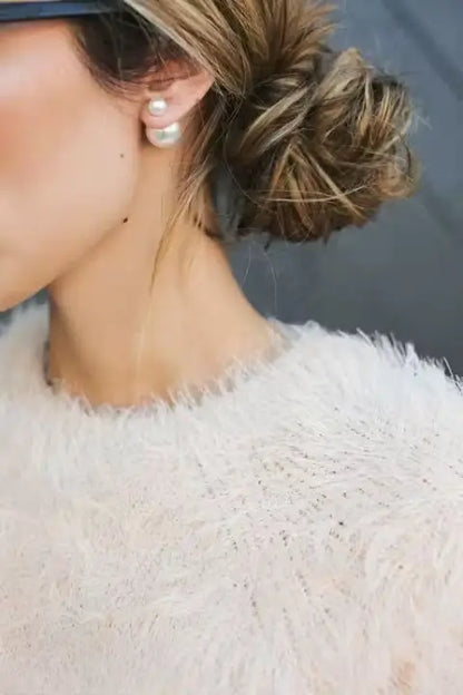 Stylish Pearl Hollywood Earring – Push Back Alloy Earrings