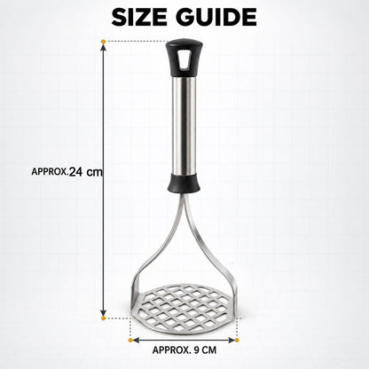 Wukusy stainless steel potato masher and pav bhaji masher with grip handle, single piece