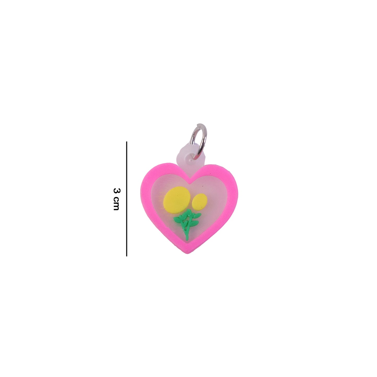 Set of 10 Wukusy heart and flower design bag charm keychains with cute decorative charms and colorful details.