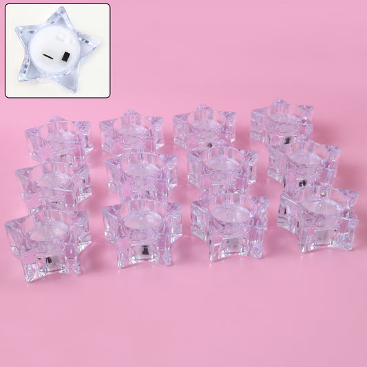 Set Of 12 Led Crystal-effect Flameless Smokeless Candles