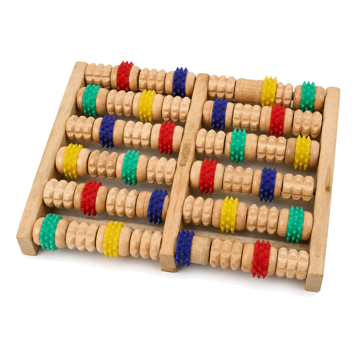 Wooden Acupressure Foot Massager Roller Board 25 X 20 Cm (1 Pc)
