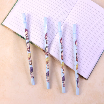 Cartoon Printed Pencil Set For Kids  Cute School Writing Pencils (4 Pc)