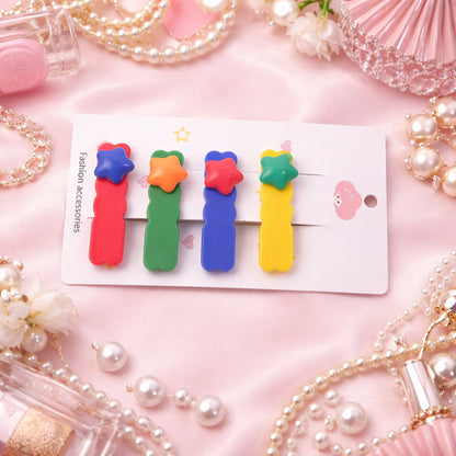 Cute Stylish Design Hair Clips Set (1 Set Mix Design)