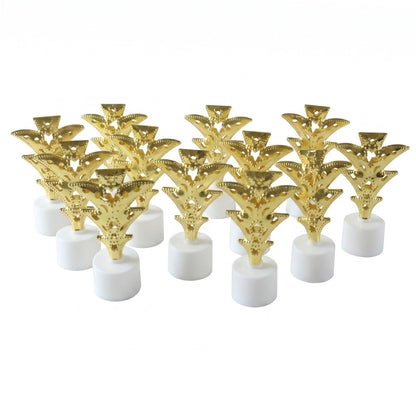 Set of 12 Wukusy golden Christmas tree LED tealight candles for festive home decor, with warm glowing festive ambiance.