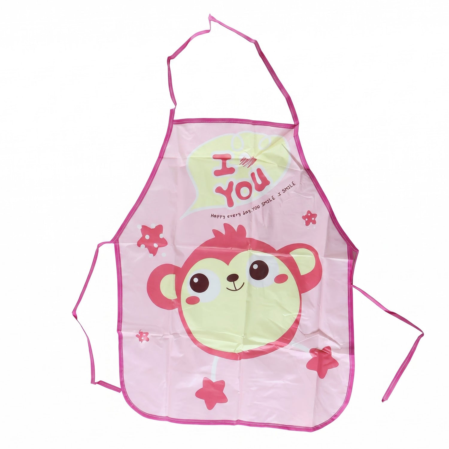 Waterproof Kids Kitchen Apron With Cute Cartoon Print And Adjustable Ties (1 Pc)