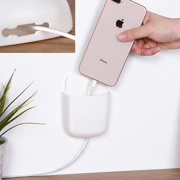Wukusy 1487 wall-mounted storage case with mobile phone charging holder, designed for organizing accessories and charging devices.