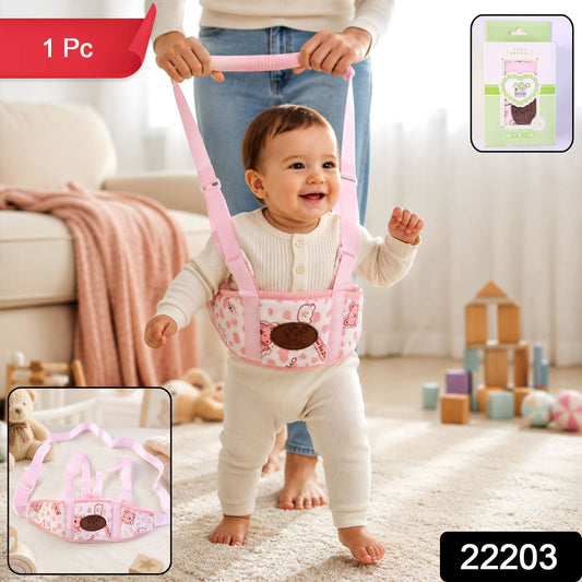 Wukusy baby walking assistant belt supporting first steps, adjustable safety harness for toddler stability and mobility.