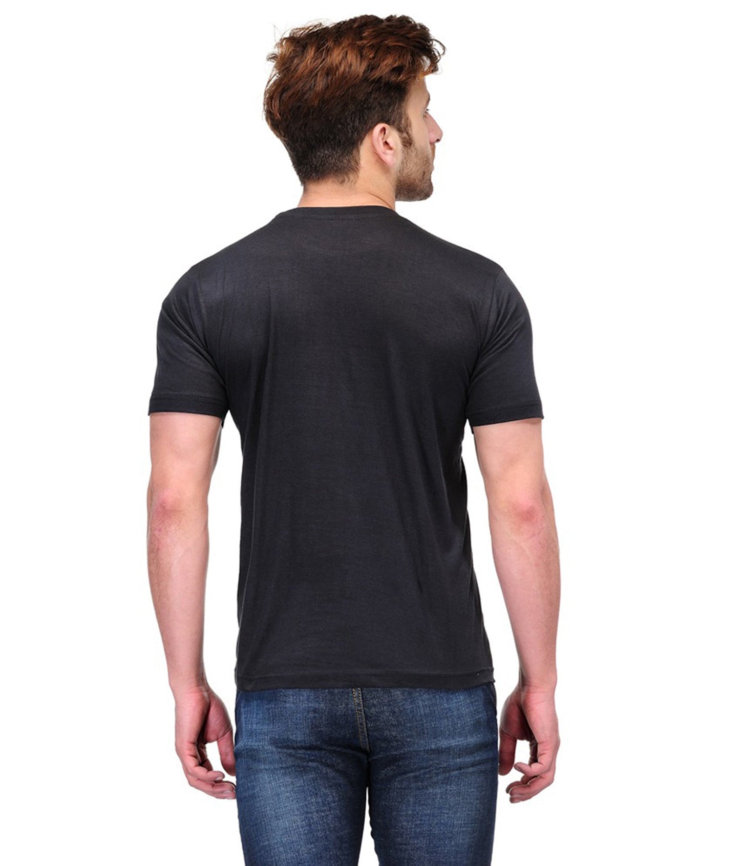 Men's round neck slim fit polyster dri - fit tshirt (Pack of  5)