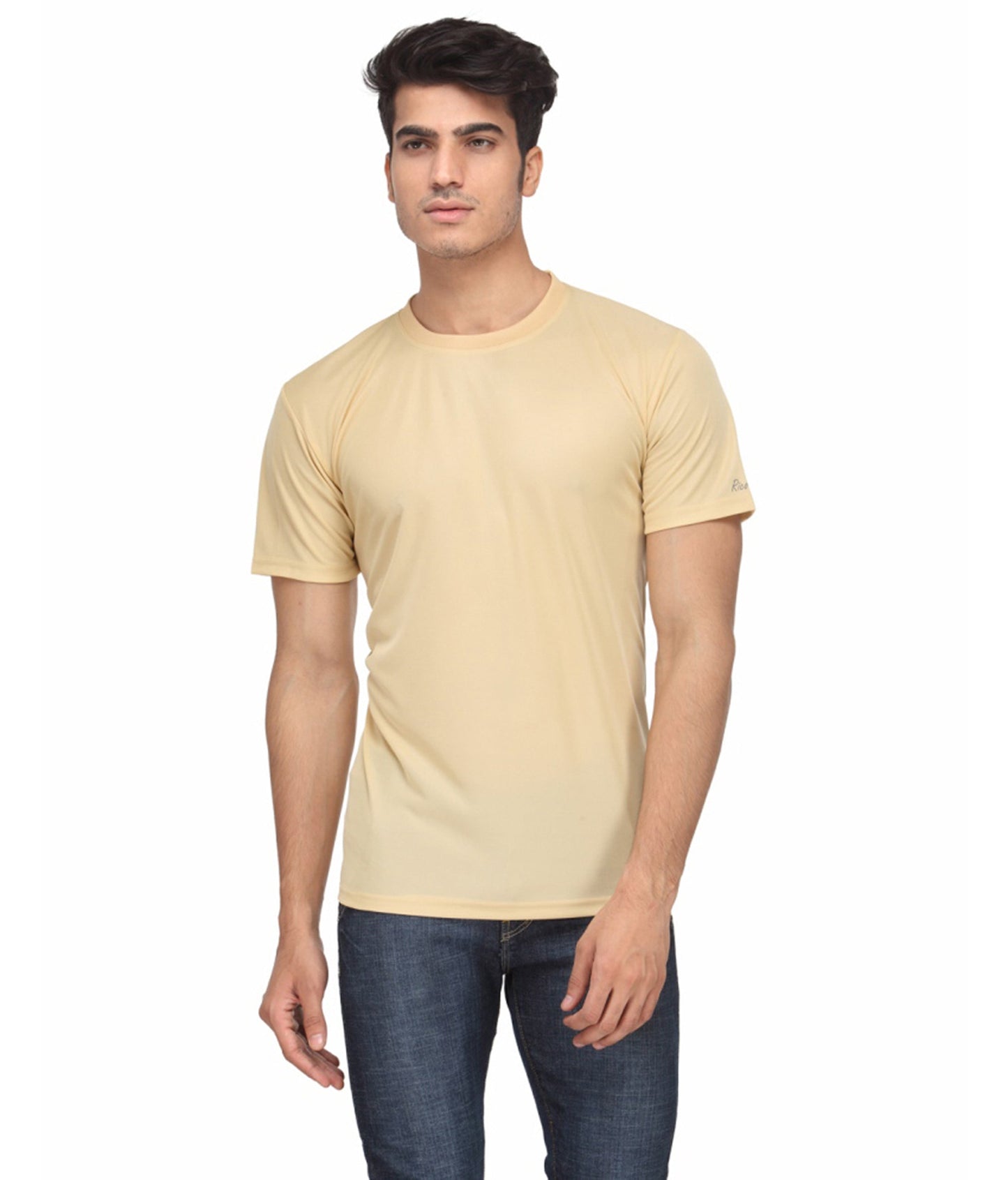 Men's round neck slim fit polyster dri - fit tshirt (Pack of  5)