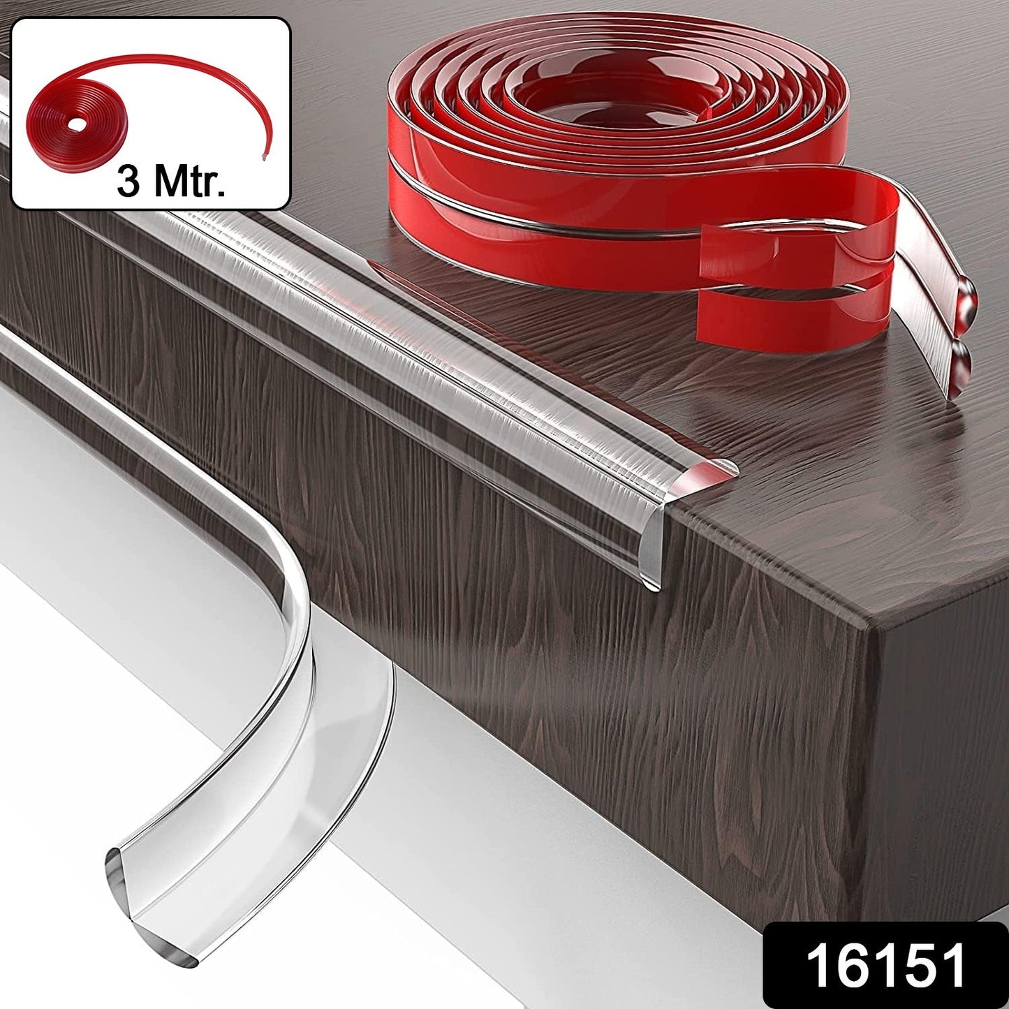 Soft Adhesive Edge Protector Strip 3 Meter Furniture Baby Safety Guard (1 Pc)