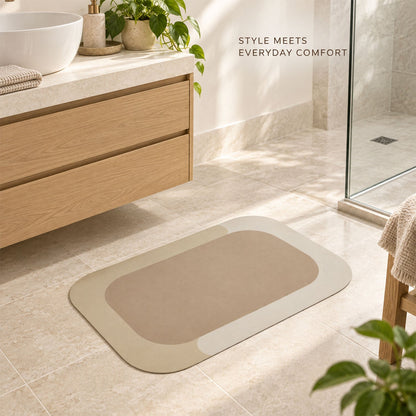 Wukusy decorative bathroom floor mat with soft top surface and border, 59x40 cm, ideal for adding comfort and style to your bathroom.