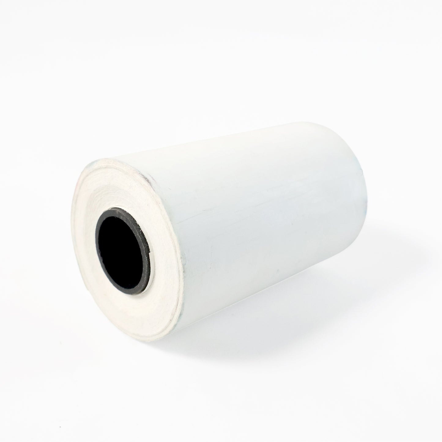 Wukusy thermal label roll for barcode printing, measuring 57x34 cm, with printed barcode labels on a white background.