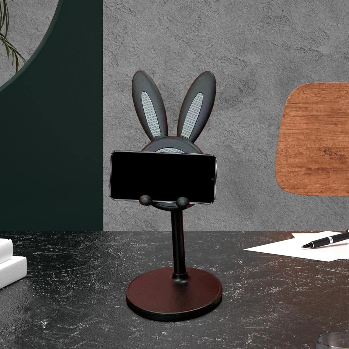 7774 Cute Bunny Phone Stand Angle Height Adjustable Phone Stand For Desk Kawaii Phone Holder Desk Accessories Easter Bunny Gifts Favor For Girl  Boys Accessories For Phone Tablet Easter Gifts Favors