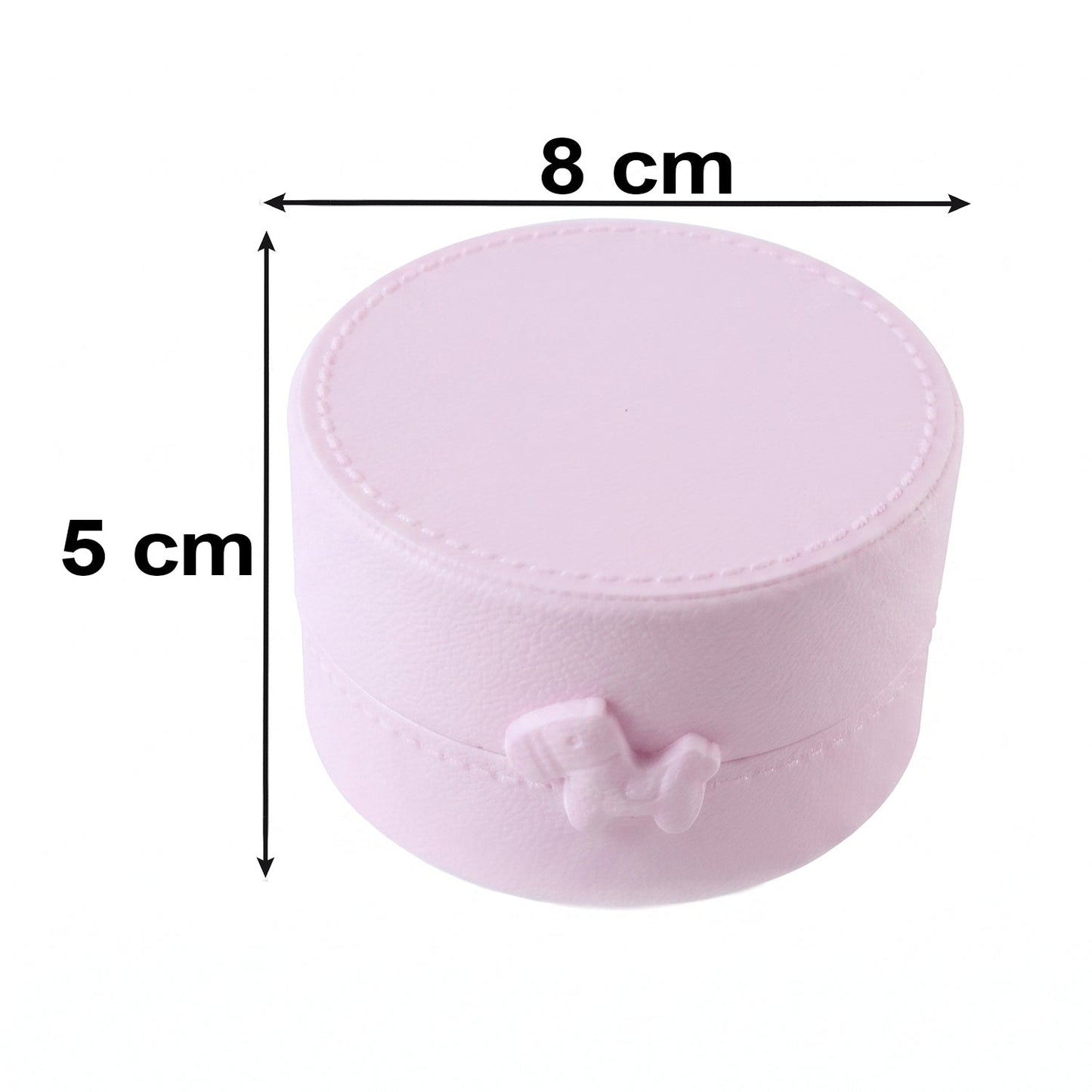 Small Round Storage Box Portable Jewellery Organizer Case With Snap (1 Pc)