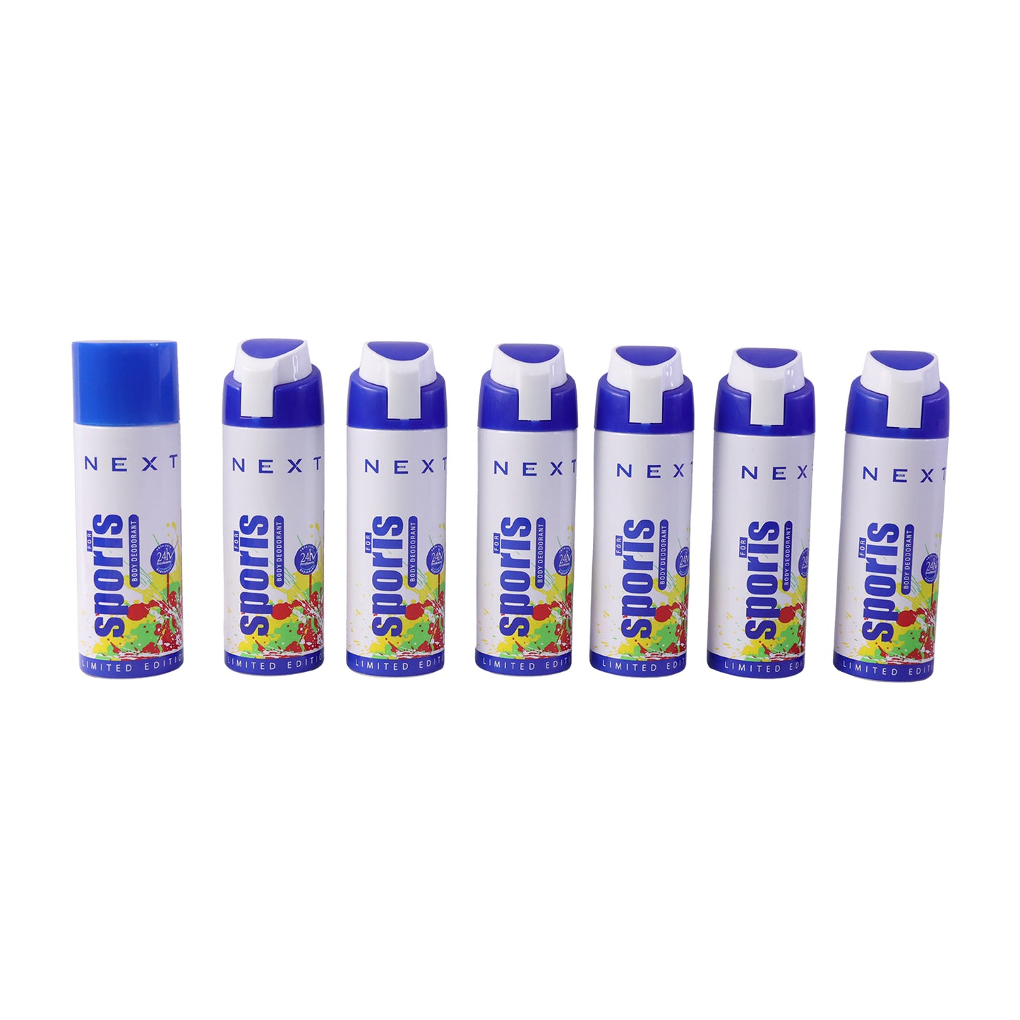 Nex Sport Body Spray Long Lasting Deodorant Perfume 200ml (Pack Of 6+1 Free)