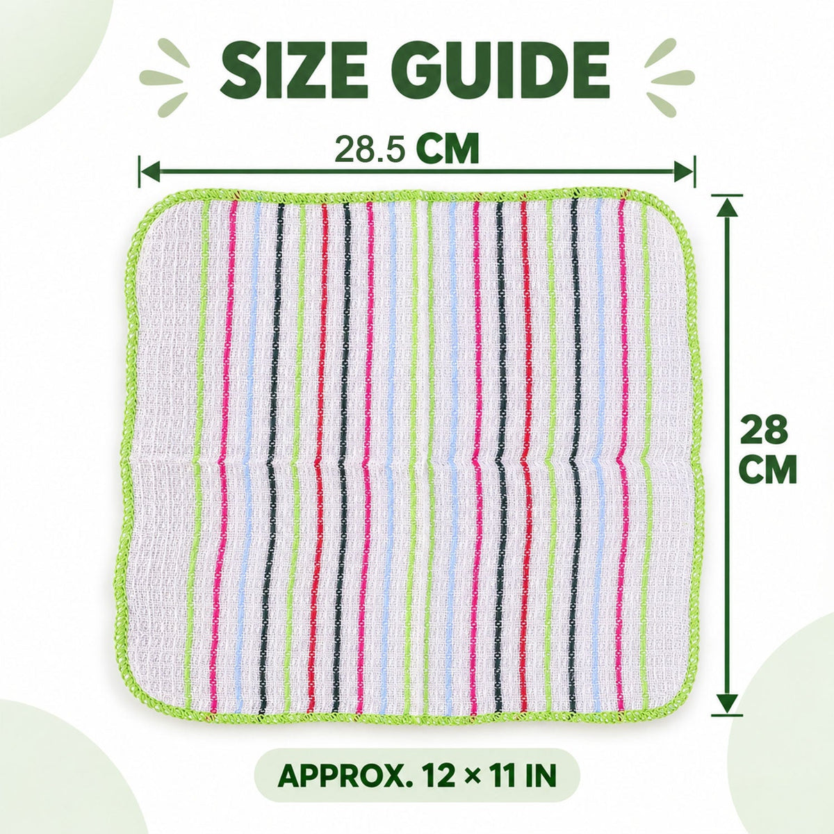 Checked Cotton Dish Cleaning Cloth Set For Kitchen Use (6 Pc 28 X 28 Cm)