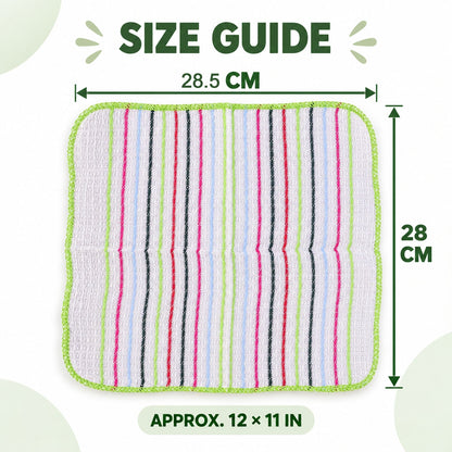 Checked Cotton Dish Cleaning Cloth Set For Kitchen Use (6 Pc 28 X 28 Cm)