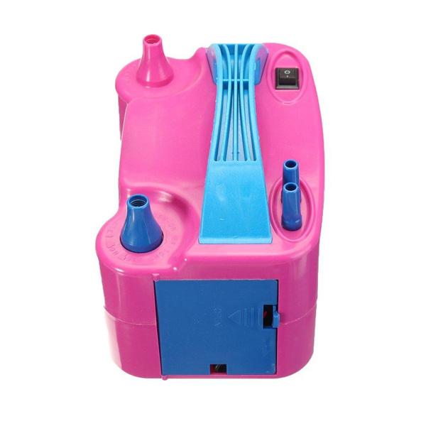 Wukusy 1599 portable dual nozzle electric balloon blower pump inflator with power and hand tool design, ready for balloon inflation.