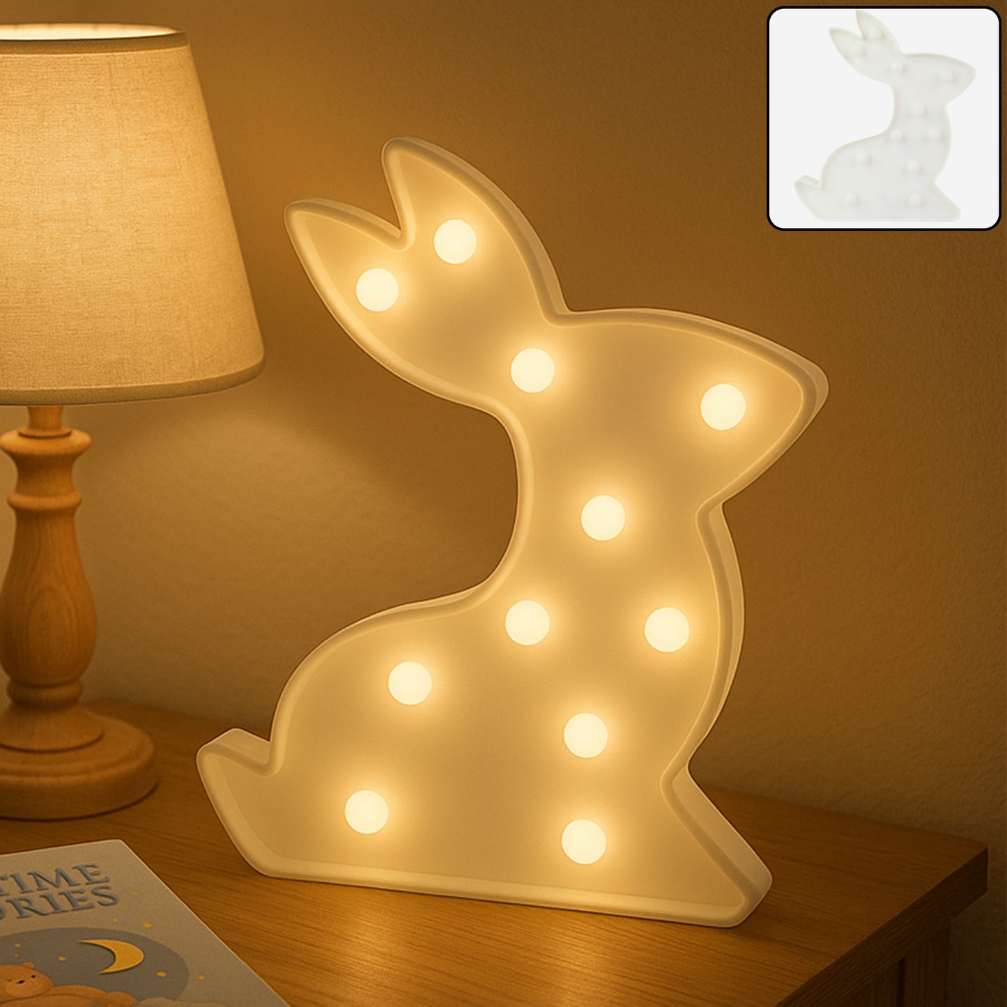 Rabbit Shaped Led Decorative Night Light (1 Pc)