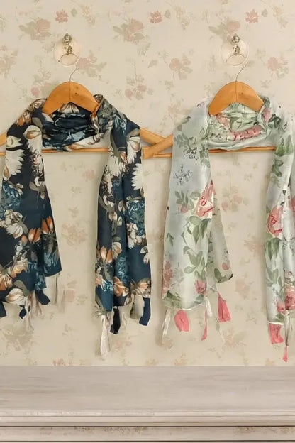 Printed Chiffon Stoles – Pack of 2 Stylish Scarves