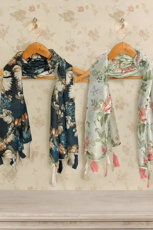 Printed Chiffon Stoles – Pack of 2 Stylish Scarves