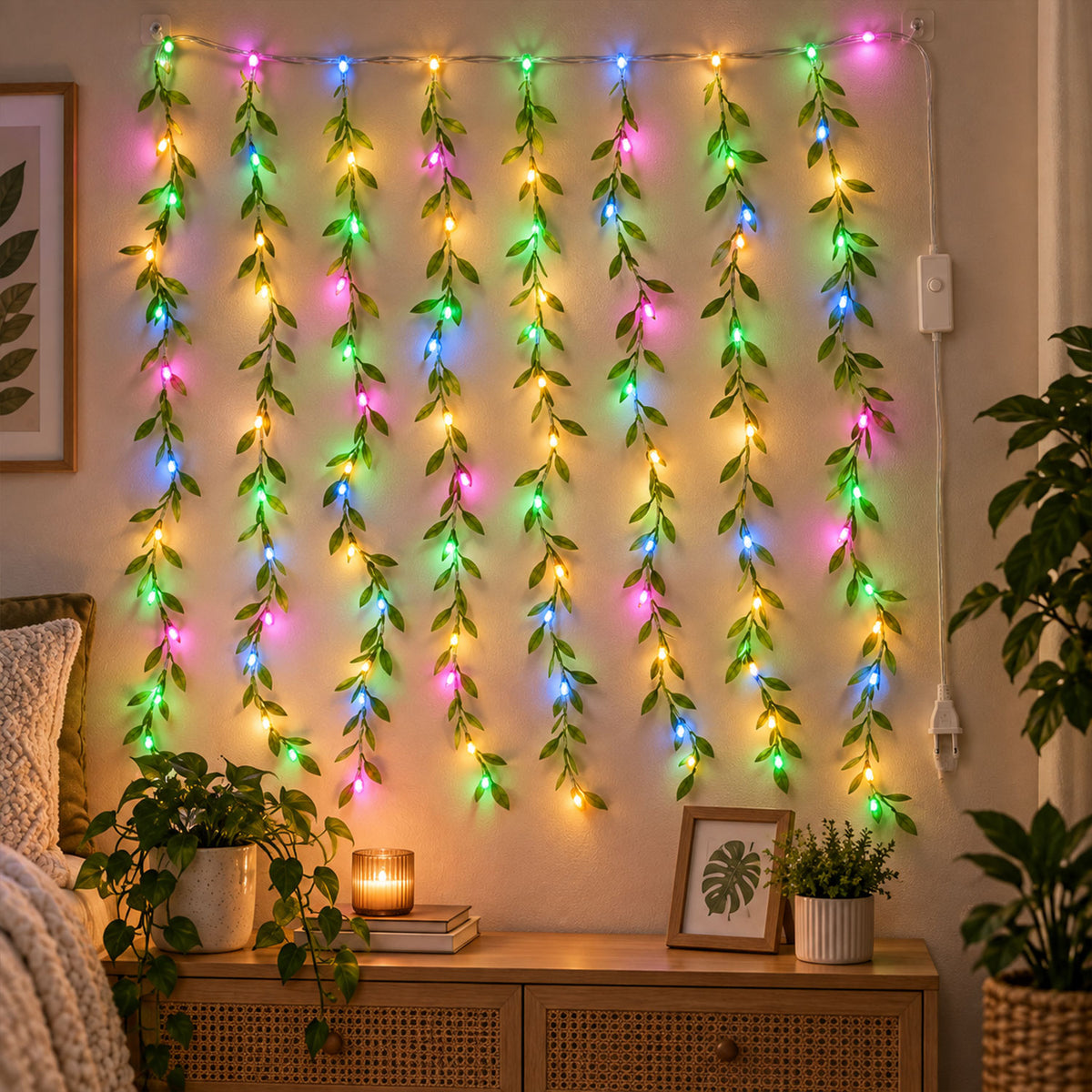 Bis Certified Decorative Leaf Led Curtain Light With Button Controller (1 Pc Approx. 3.5 Mtr)