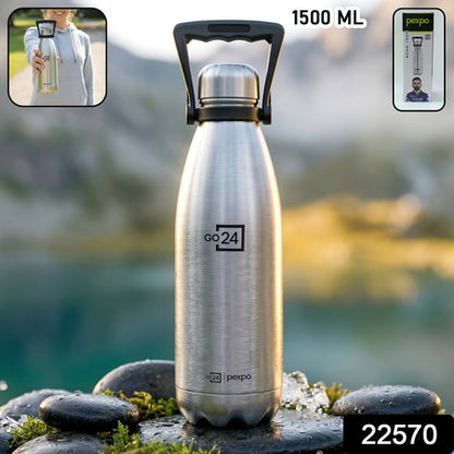 Pexpo Echo Vacuum Insulated Hot  Cold Stainless Steel Water Bottle 1500 Ml