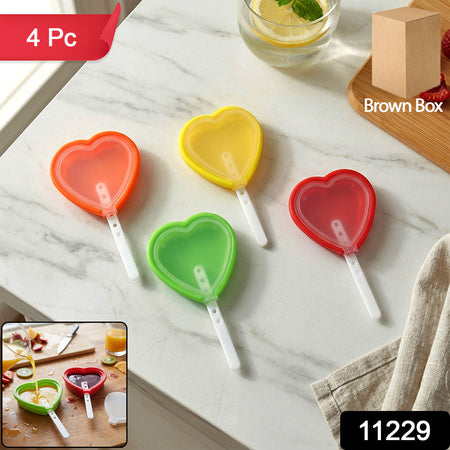 Premium Heart Shape Silicone Popsicle Mold Set 4 Pc