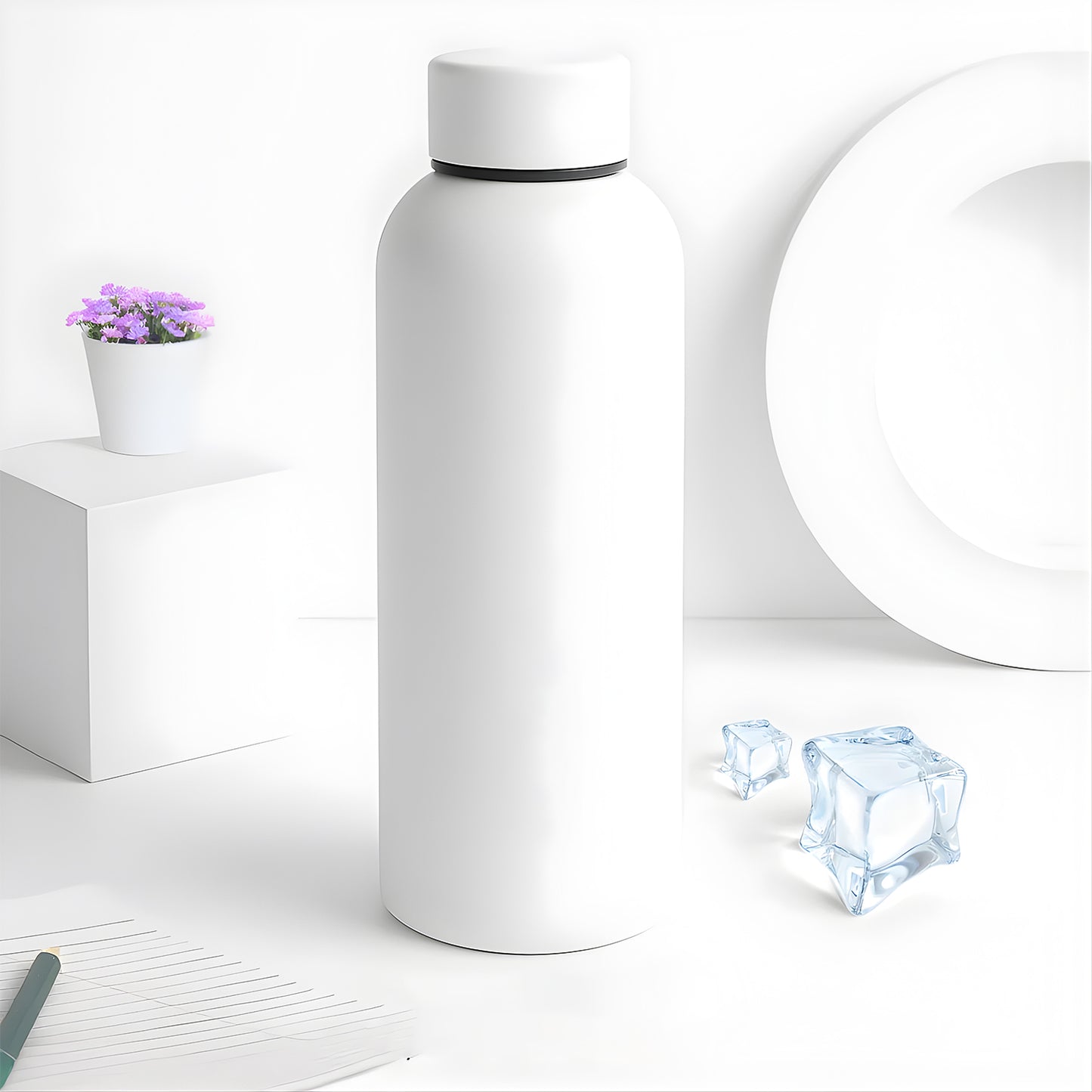 Stainless Steel Double Wall Vacuum-insulated Drink Water (White  500 Ml Approx)