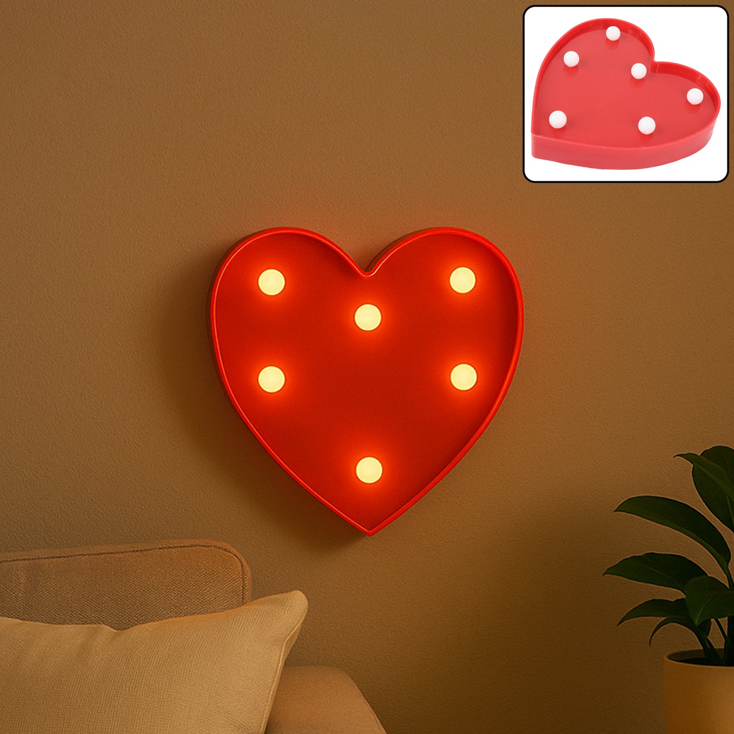 Heart Shape Led Decorative Night Light (1 Pc)