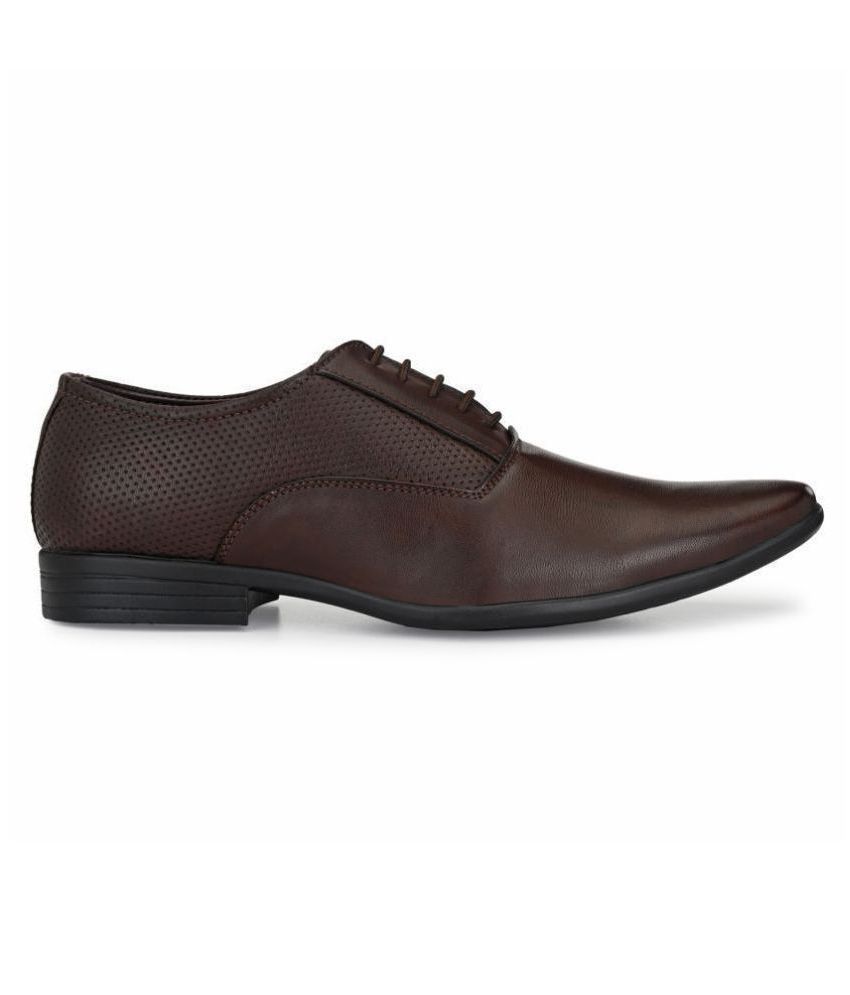Leeport Oxford Artificial Leather Brown Formal Shoes