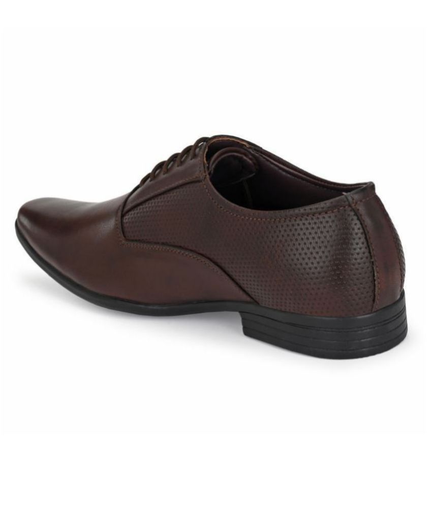 Leeport Oxford Artificial Leather Brown Formal Shoes