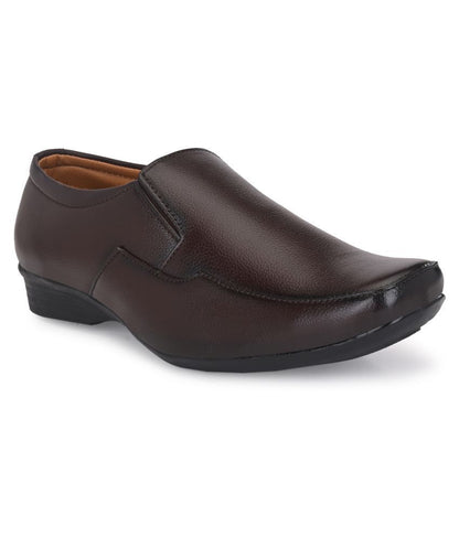 Leeport Slip On Artificial Leather Brown Formal Shoes