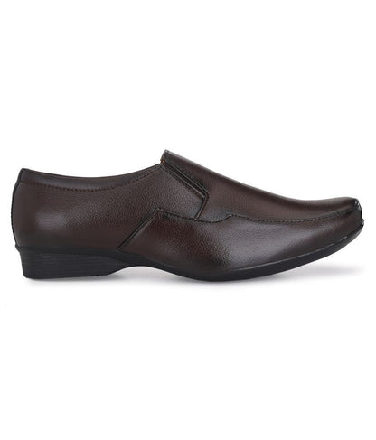 Leeport Slip On Artificial Leather Brown Formal Shoes