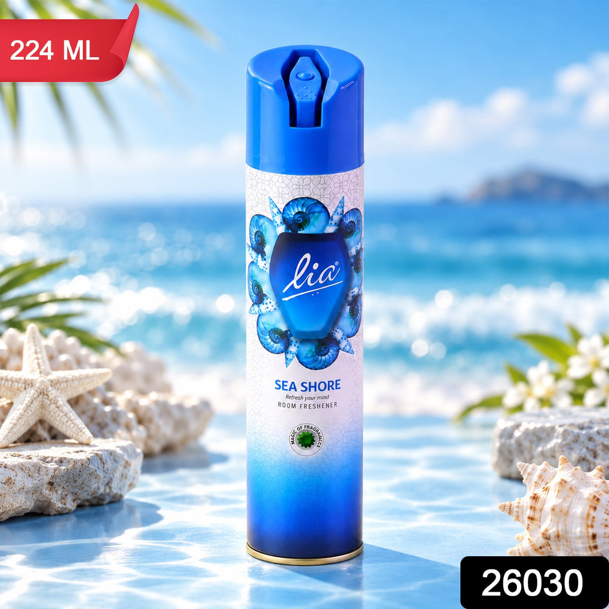 Wukusy Sea Shore room freshener aerosol spray, 224 ml can for home and office use