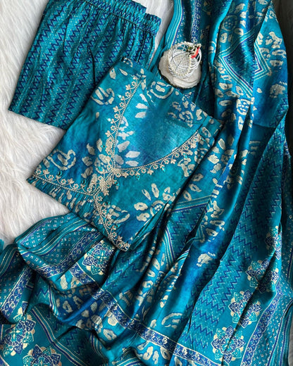 Light Skyblue Meadow Salwar Suit