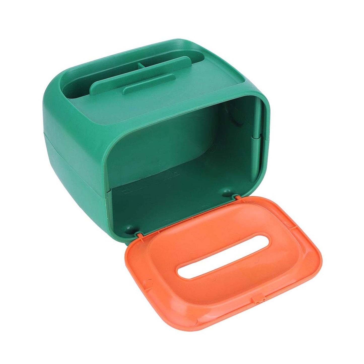 Plastic Desktop Tissue Storage Box With Top Organizer For Home And Office (1 Pc)