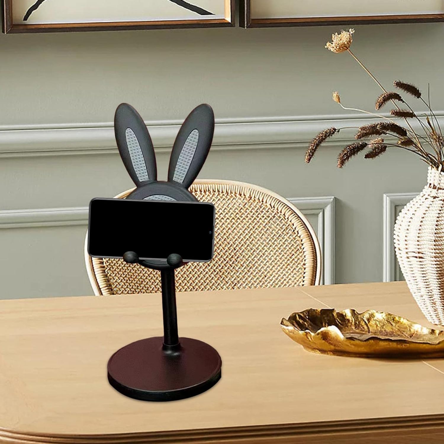 7774 Cute Bunny Phone Stand Angle Height Adjustable Phone Stand For Desk Kawaii Phone Holder Desk Accessories Easter Bunny Gifts Favor For Girl  Boys Accessories For Phone Tablet Easter Gifts Favors