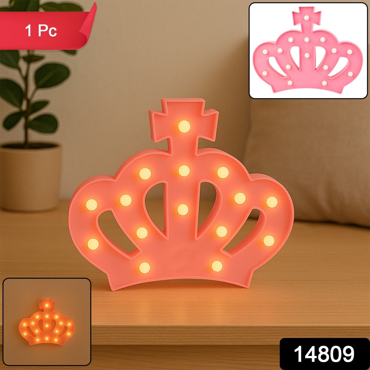 Crown Shape Led Decorative Night Light (1 Pc)