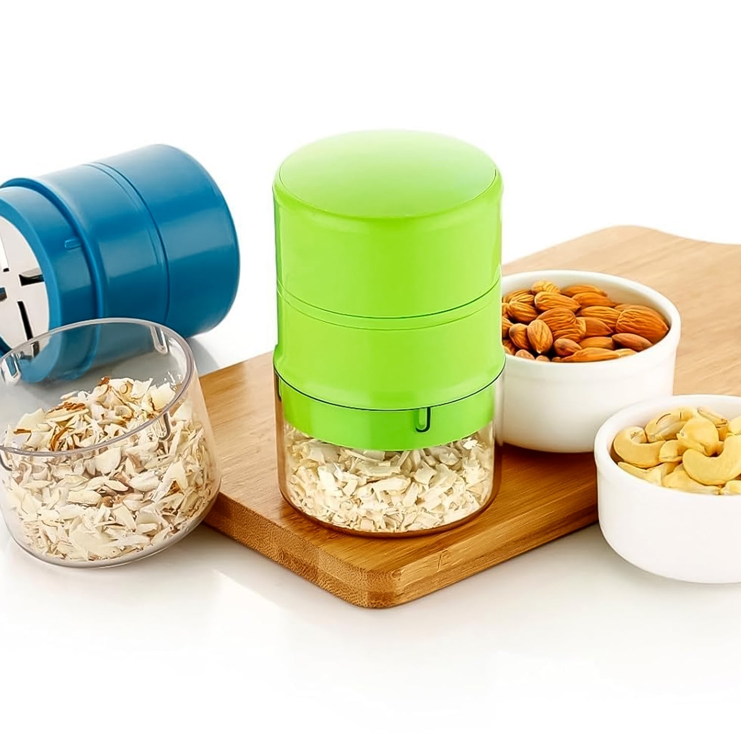 Wukusy dry fruit cutter and slicer for vegetables and fruits, showing a compact kitchen tool with blades for easy slicing.