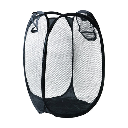 Foldable Mesh Laundry Basket Storage Hamper Bag (1 Pc 34x34x57 Cm)
