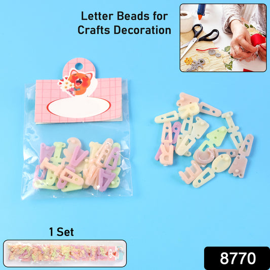 Wukusy alphabet letter beads set for craft decoration, featuring colorful plastic beads with uppercase letters for creative projects.