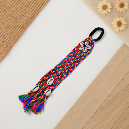 Colorful braided hair accessory with a stylish Kodi string bow, designed for hair styling and decorative use by Wukusy.