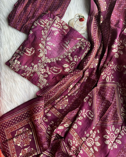 Maroon Hotseller Salwar Suit from Drpshippr with intricate embroidery and matching dupatta, traditional Indian attire.